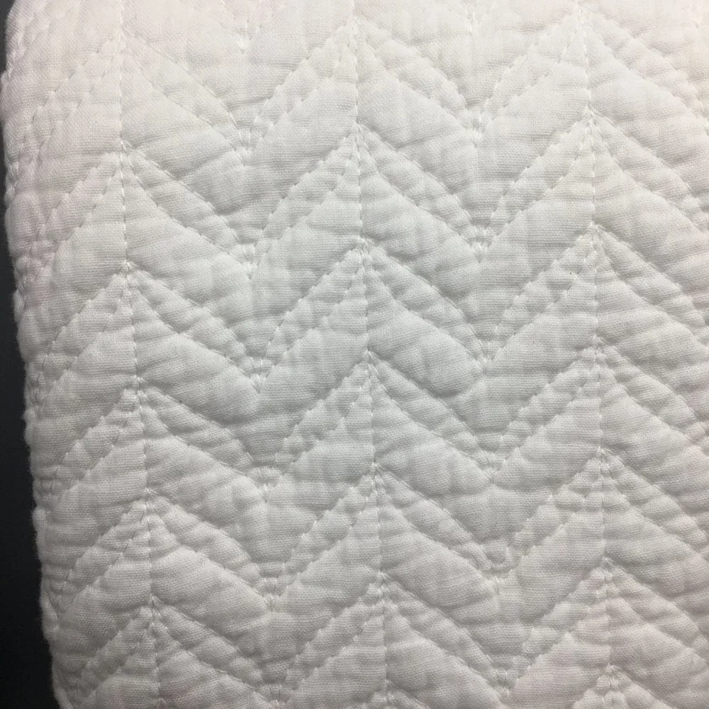 3pc J Joie Home White FULL/QUEEN Quilt Sham Bedding Set Cotton Cottage Farmhouse